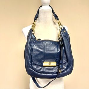 Coach Navy leather shoulder/crossbody bag.